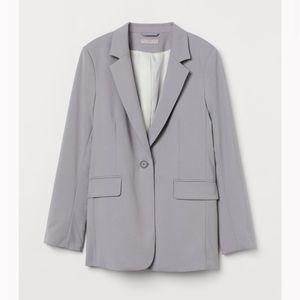 H&M Single-Breasted Blazer (Light Grey, M)